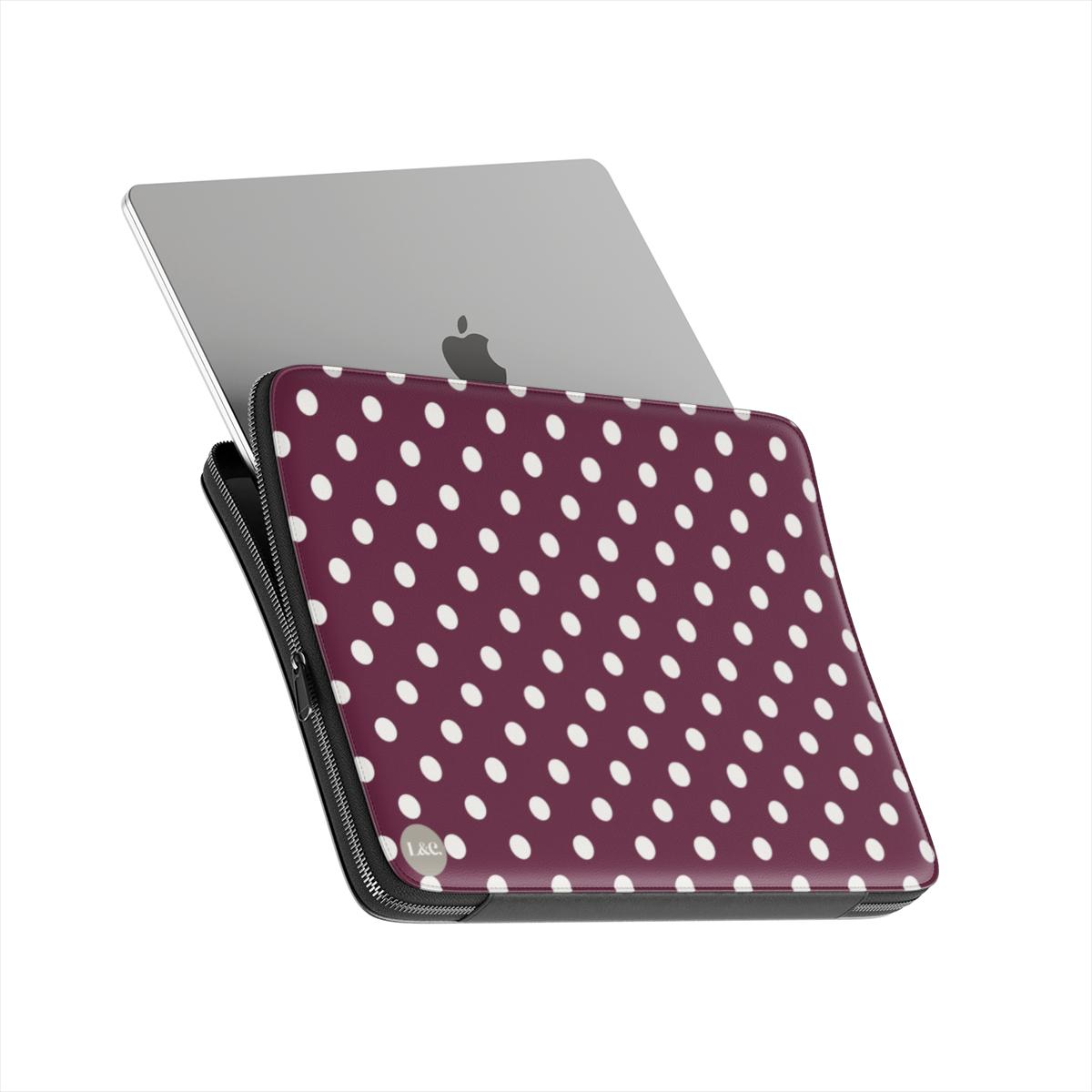 Deep Red Spotted Premium Laptop Sleeve