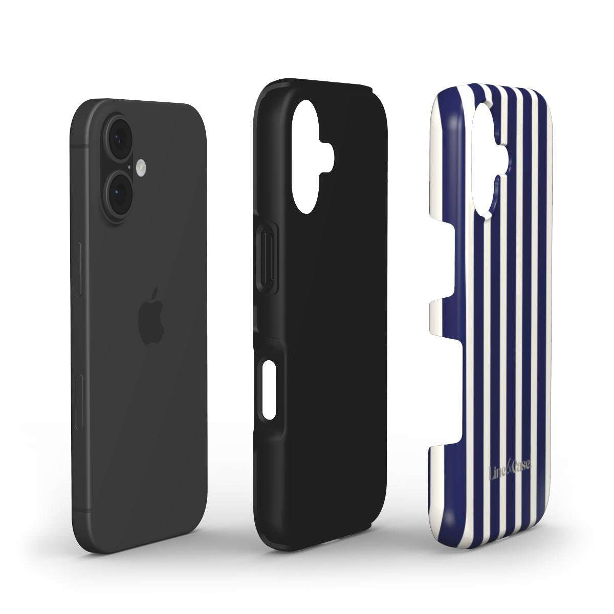 Reverse Linen and Blue Stripes Tough Phone Case