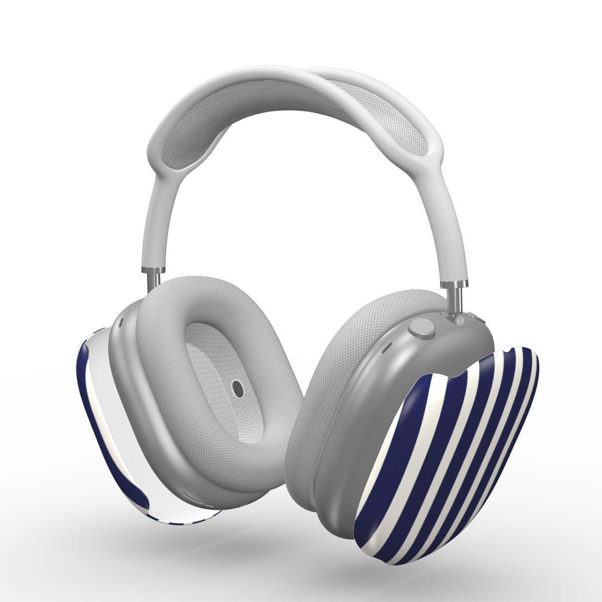 Reverse Linen Navy Stripes AirPods Max Tough Case
