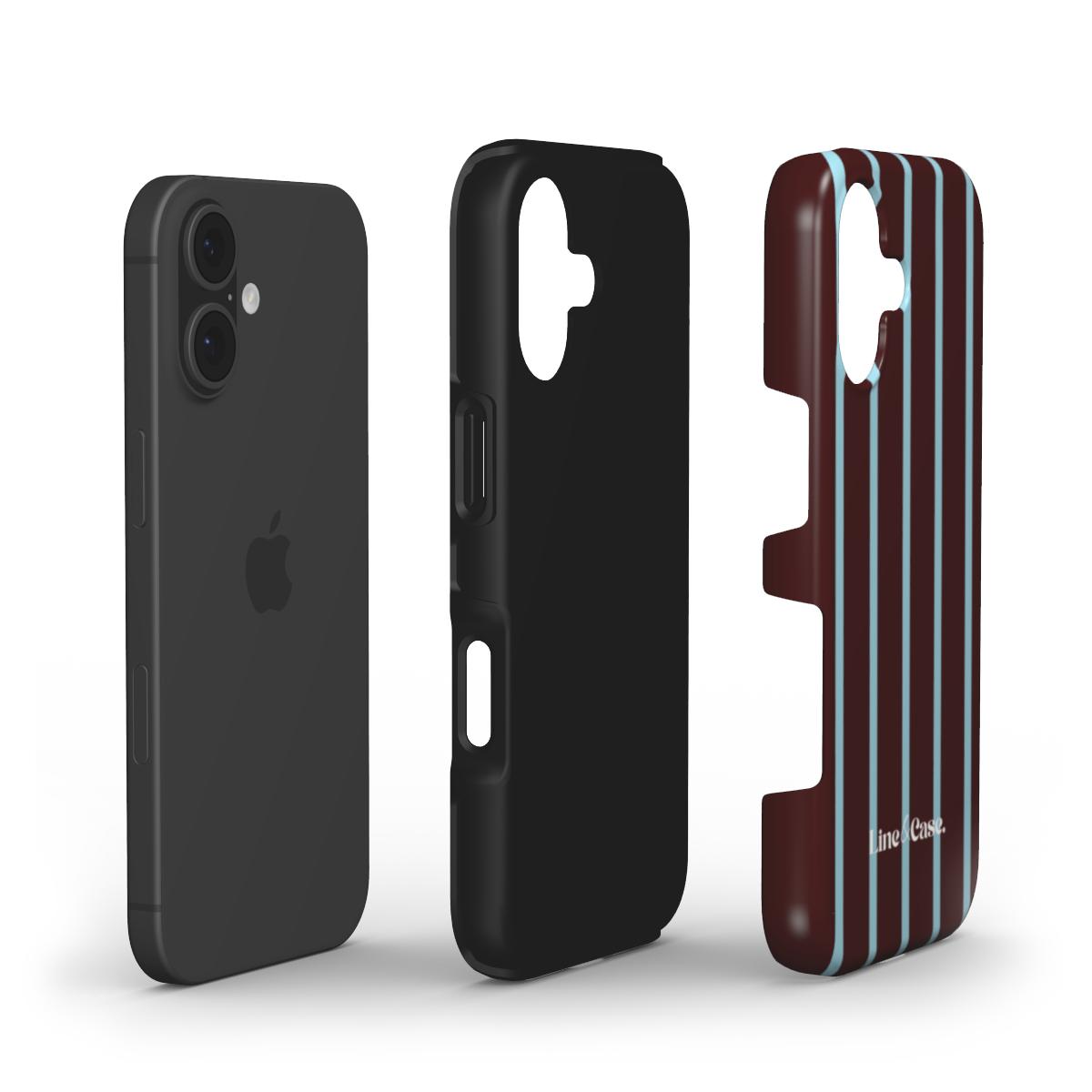 Brown and Blue Small Stripes Tough Phone Case