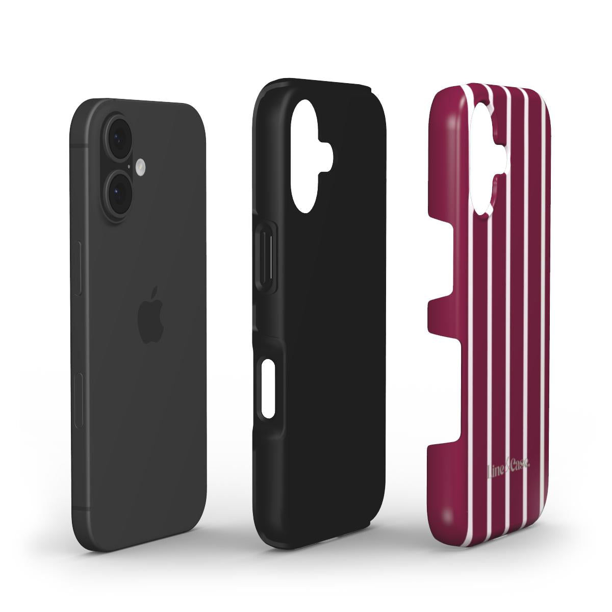 Deep Red Small Stripes Tough Phone Case