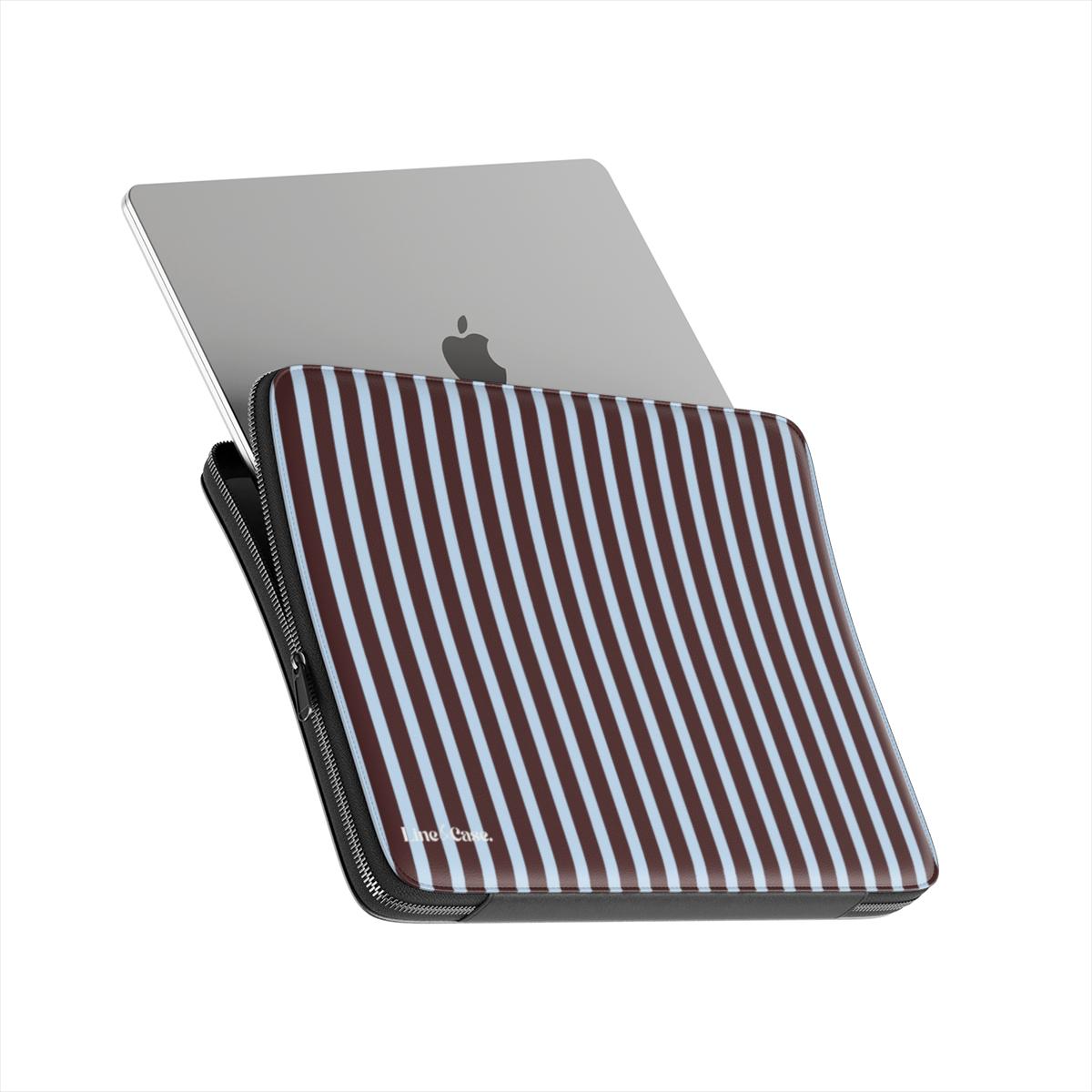 Blue and Brown Stripes Premium Laptop Sleeve