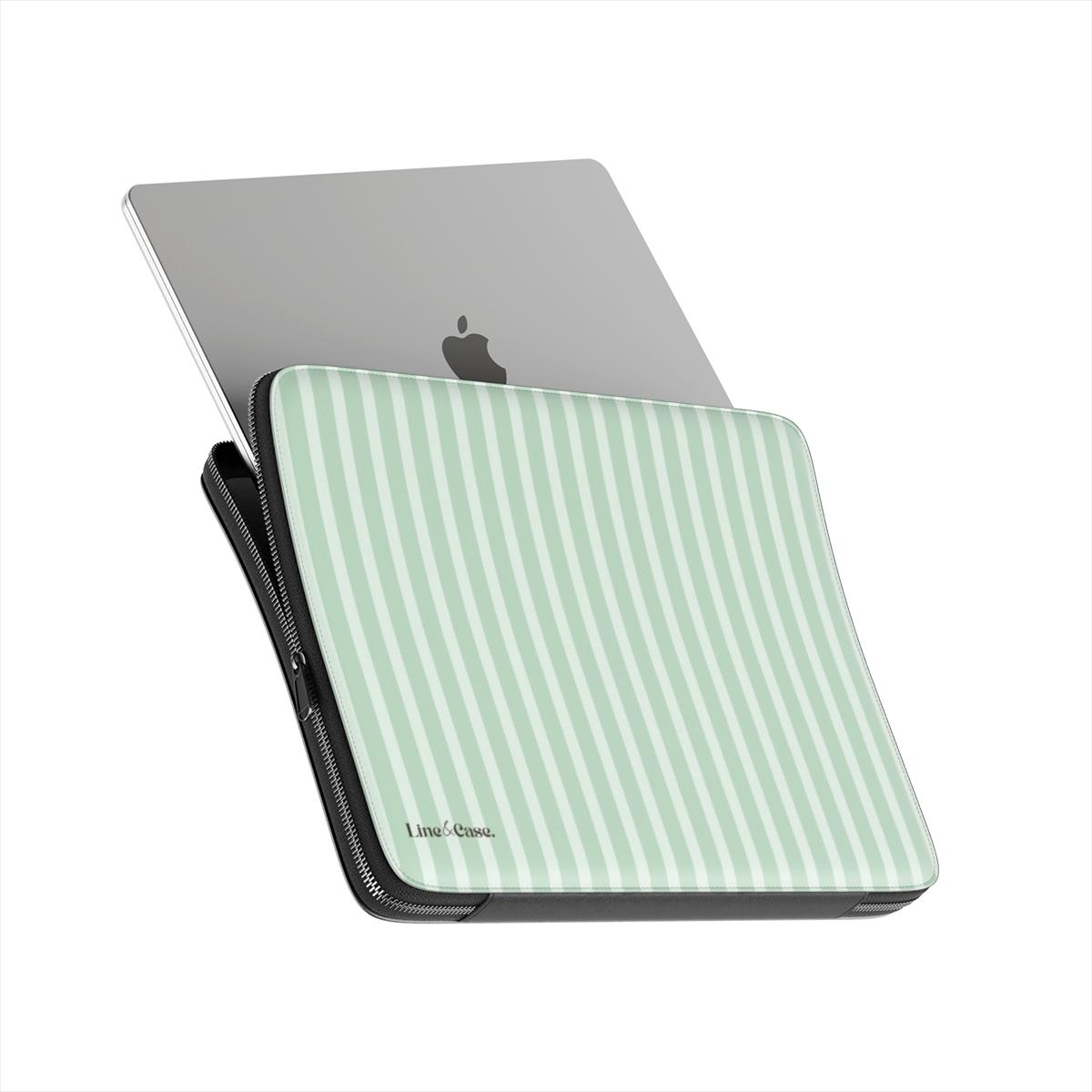 Matcha Green Stripes Premium Laptop Sleeve