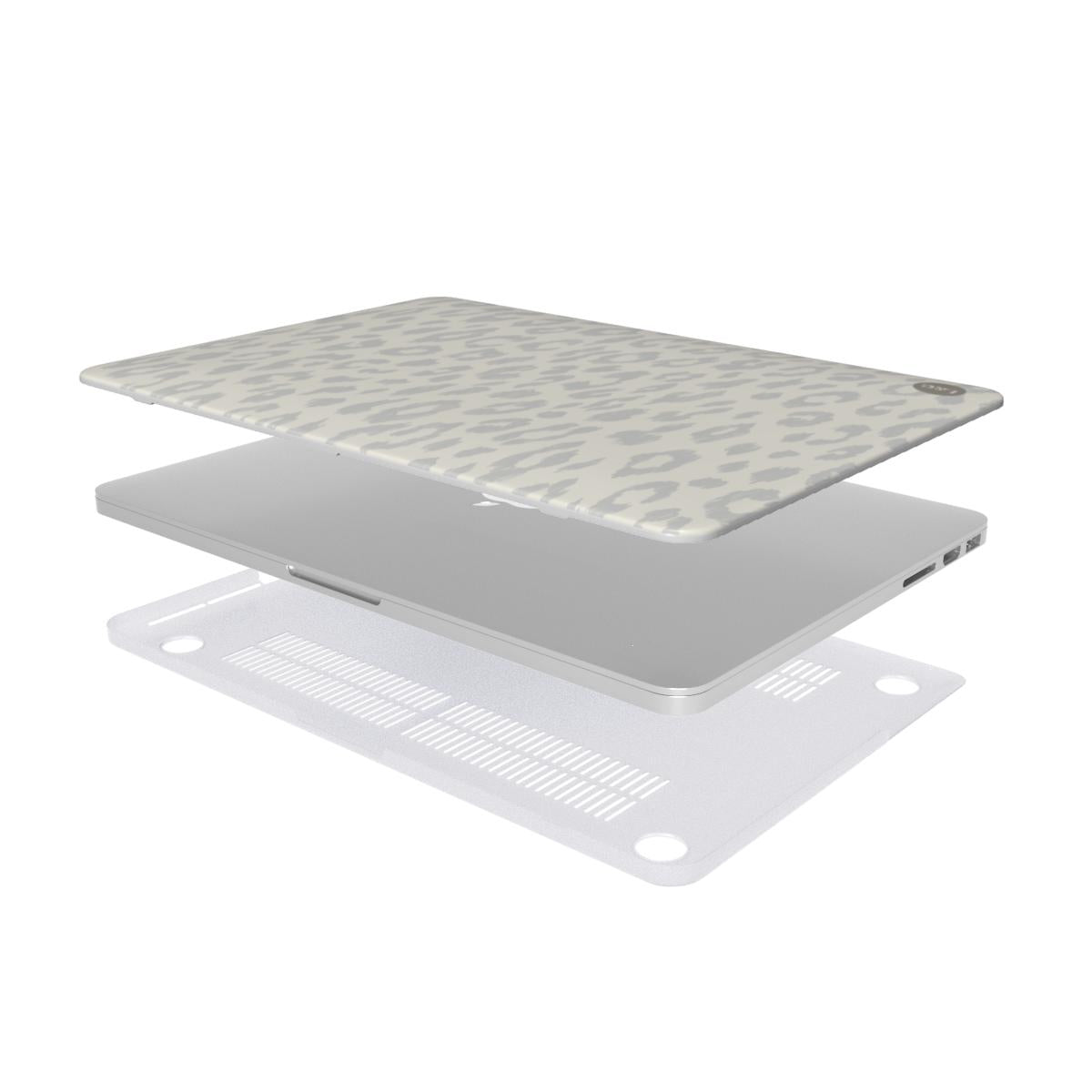 Leopard in soft grey MacBook Case