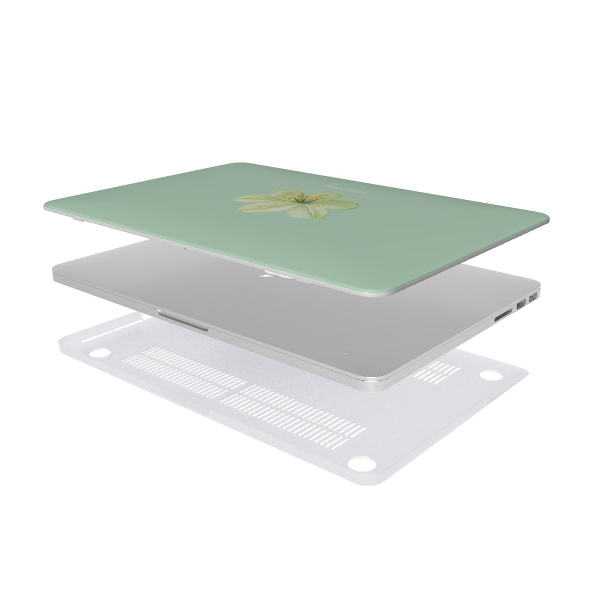 Tropical Flower in Green MacBook Case