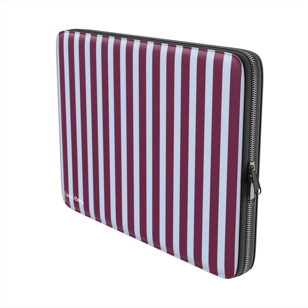 Deep Red and Blue Stripes Premium Laptop Sleeve