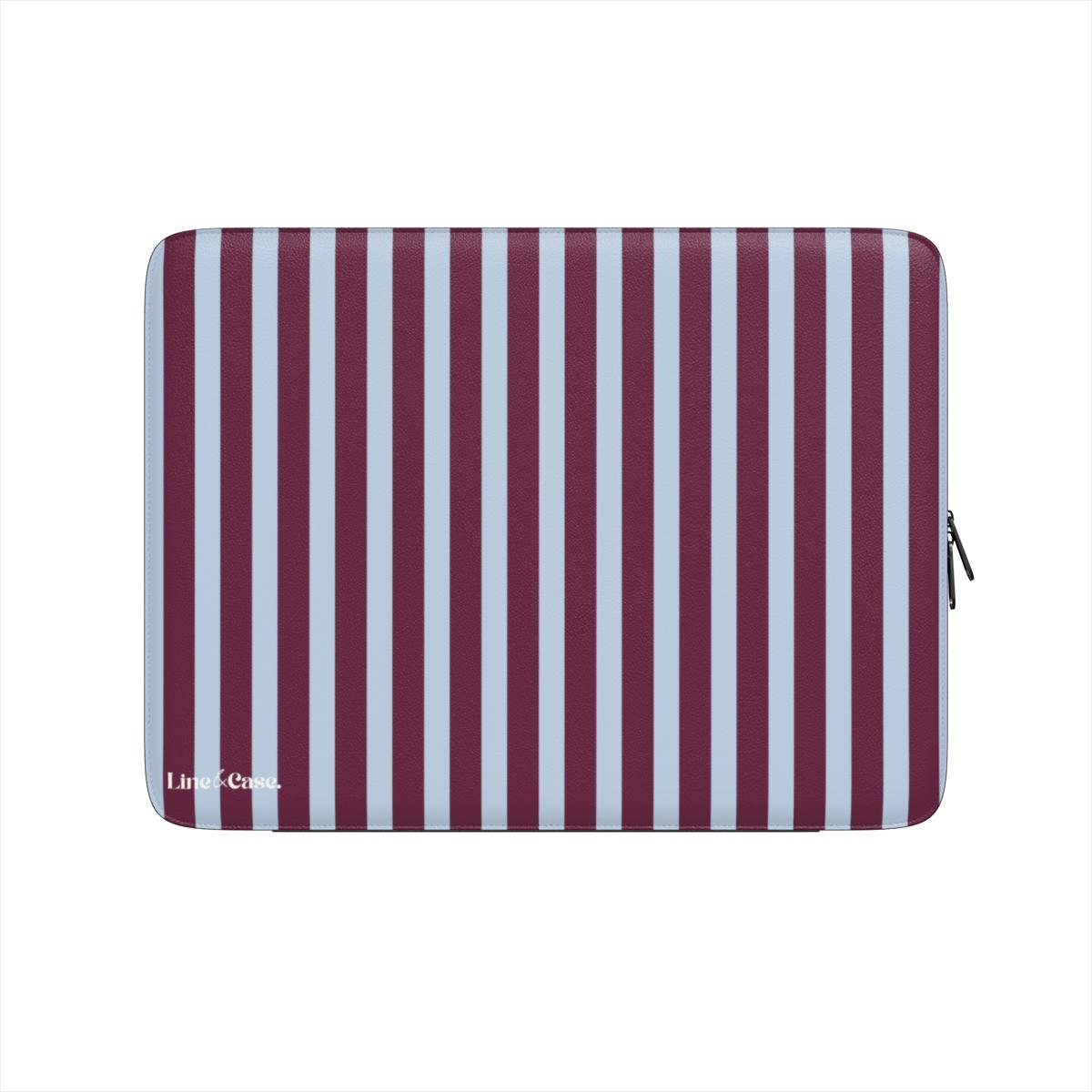 Deep Red and Blue Stripes Premium Laptop Sleeve