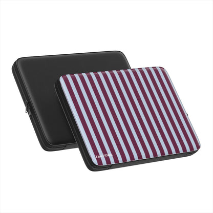 Deep Red and Blue Stripes Premium Laptop Sleeve