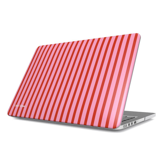 Pink Strawberry Stripes MacBook Case