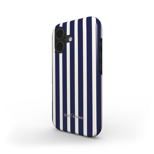 Reverse Linen and Blue Stripes Tough Phone Case