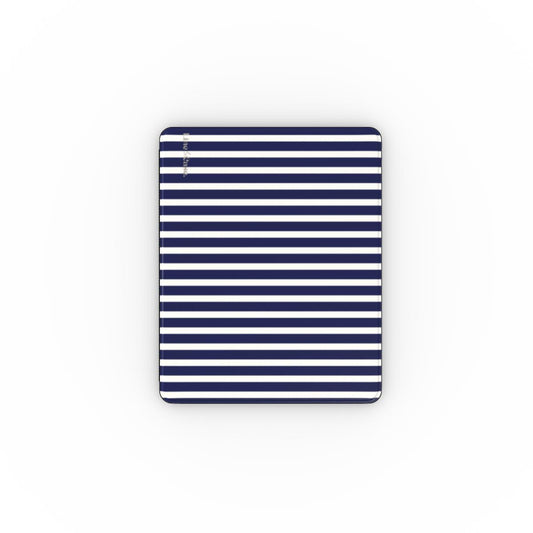 Reverse Linen Navy Stripes Apple iPad Case