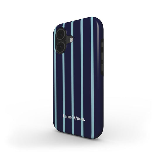 Dark and Light Blue Small Stripes Tough Phone Case