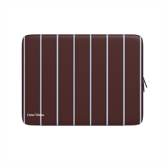 Brown and Blue Small Stripes Premium Laptop Sleeve