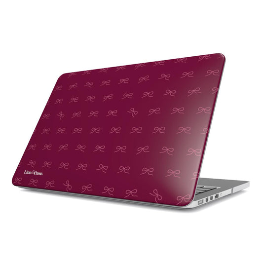 Dark Pink Ribbon MacBook Case