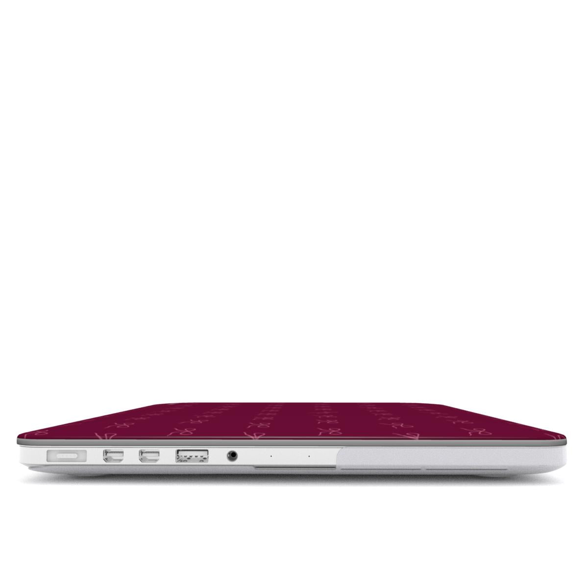 Dark Pink Ribbon MacBook Case