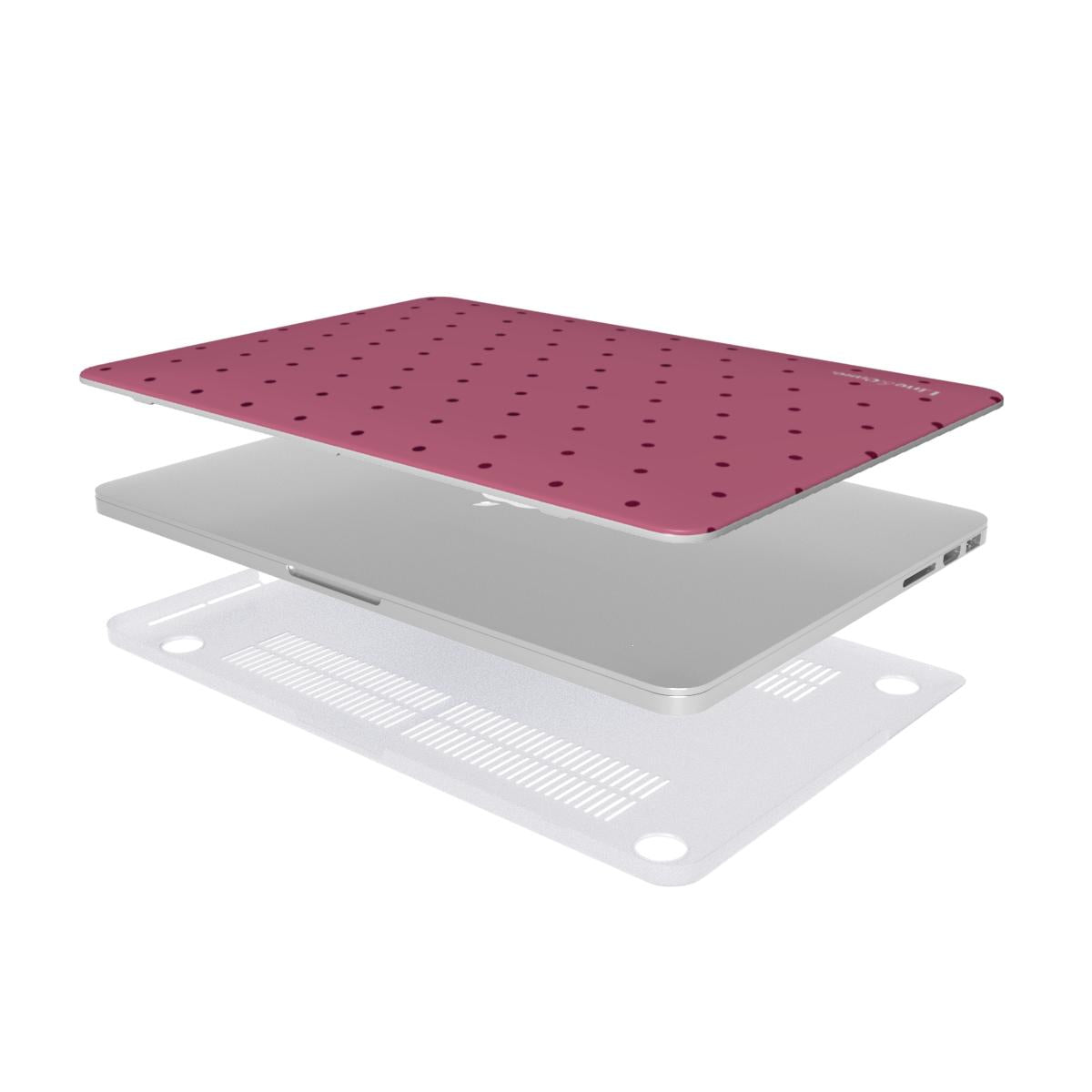 Dark Pink Reverse Small Spots MacBook Case