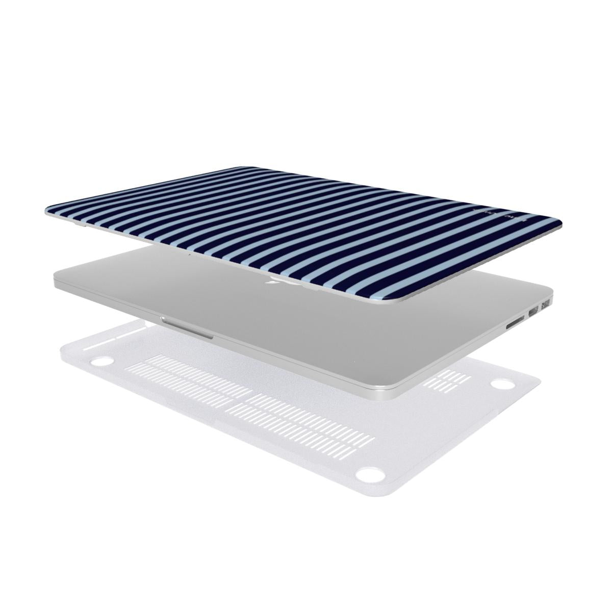 Dark & Light Blue Stripes MacBook Case