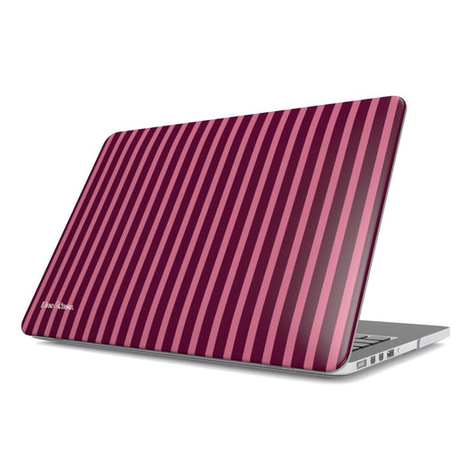 Dark Pink Reverse Stripes MacBook Case
