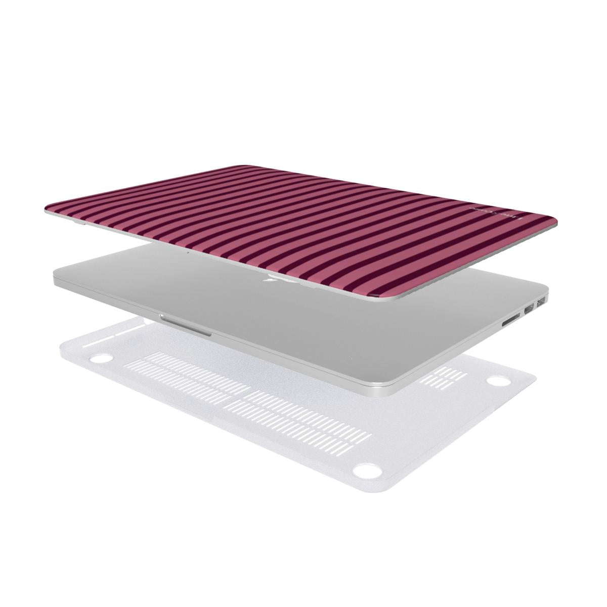 Dark Pink Stripes MacBook Case