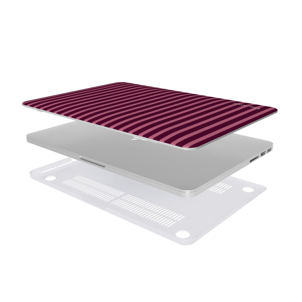 Dark Pink Reverse Stripes MacBook Case