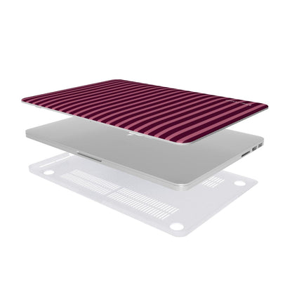 Dark Pink Reverse Stripes MacBook Case