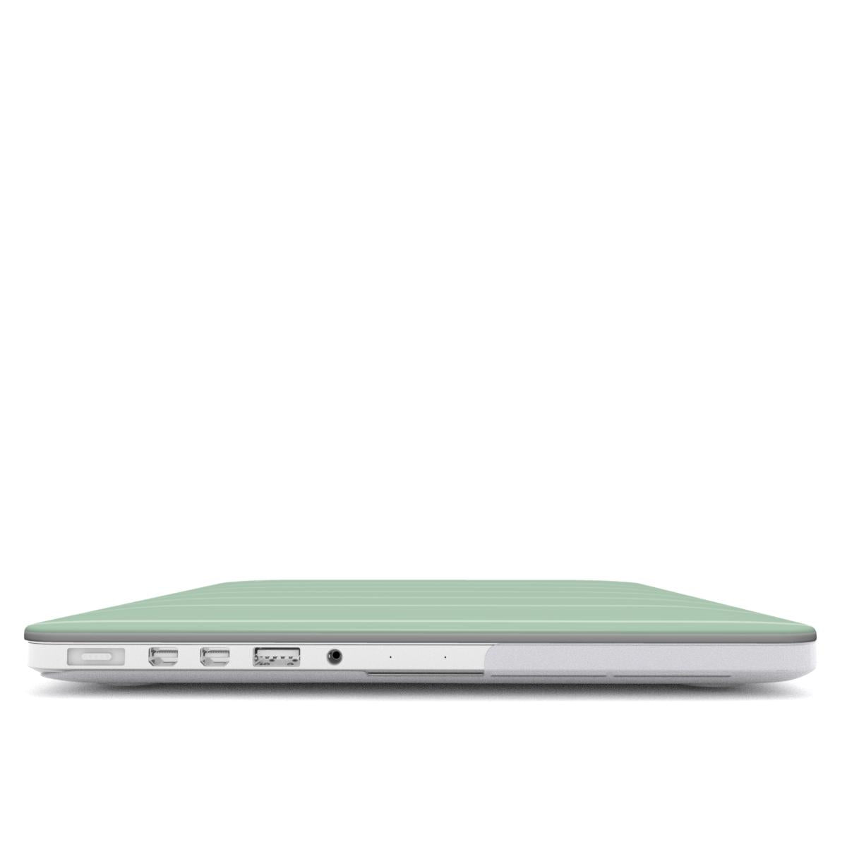 Matcha Green Small Stripes MacBook Case