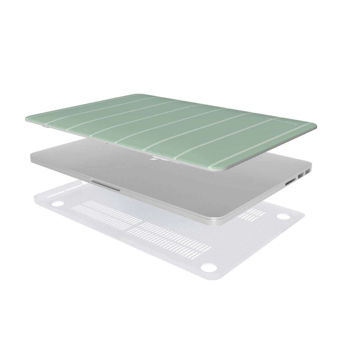 Matcha Green Small Stripes MacBook Case