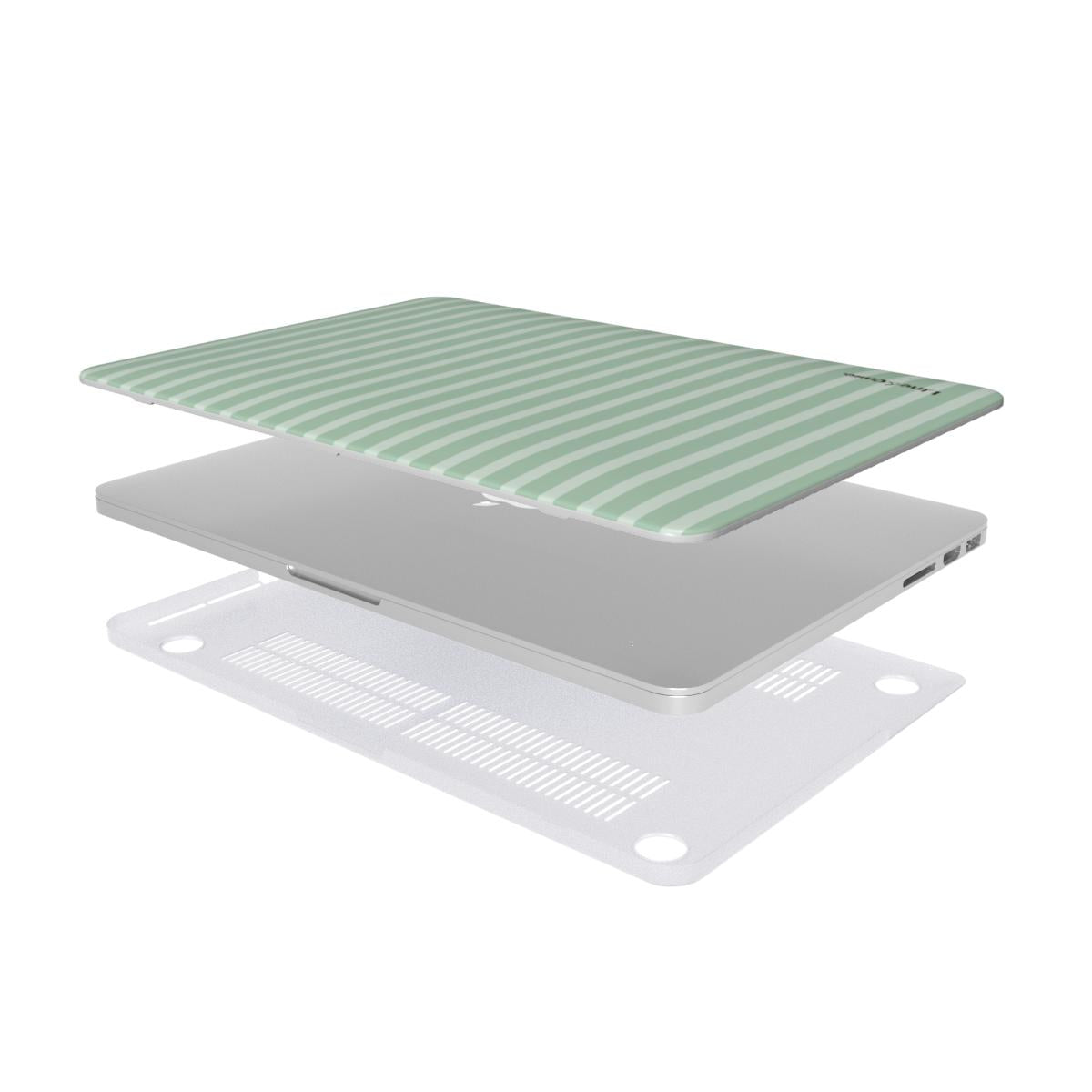 Matcha Green Stripes MacBook Case