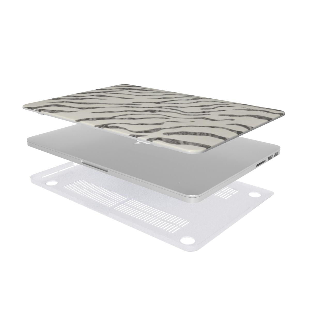 Grey Zebra Print MacBook Case