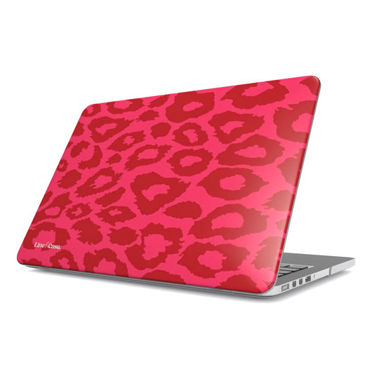 Red Neon Cheetah Print MacBook Case