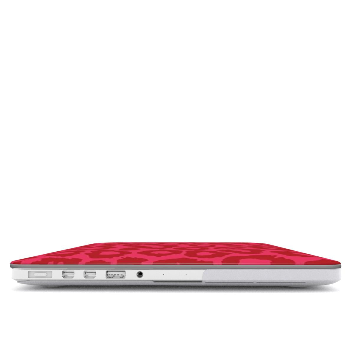 Red Neon Cheetah Print MacBook Case