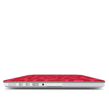 Red Neon Cheetah Print MacBook Case
