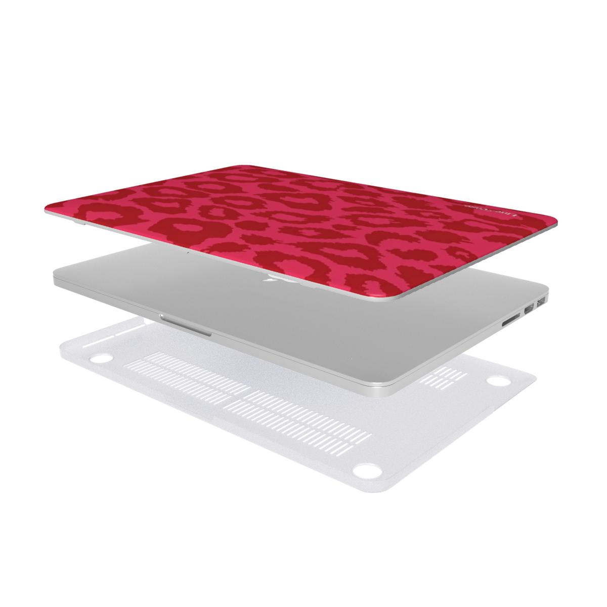 Red Neon Cheetah Print MacBook Case