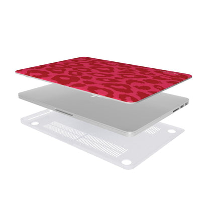 Red Neon Cheetah Print MacBook Case